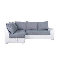 SJEDEĆA GARNITURA drvo, metal, tekstil, drvni materijal  siva, bijela   - bijela/siva, Design, drvni materijal/drvo (150/240cm) - Xora