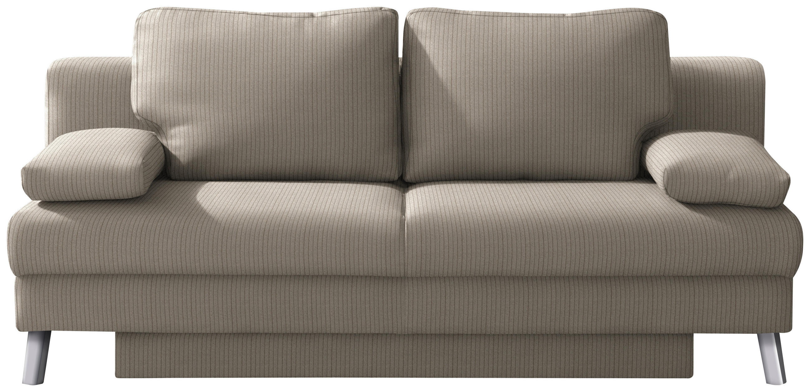 SCHLAFSOFA Cord Hellbraun  - Chromfarben/Hellbraun, Modern, Textil/Metall (194/91/90cm) - Novel