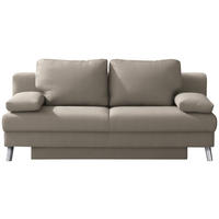 SCHLAFSOFA Cord Hellbraun  - Chromfarben/Hellbraun, Modern, Textil/Metall (194/91/90cm) - Novel