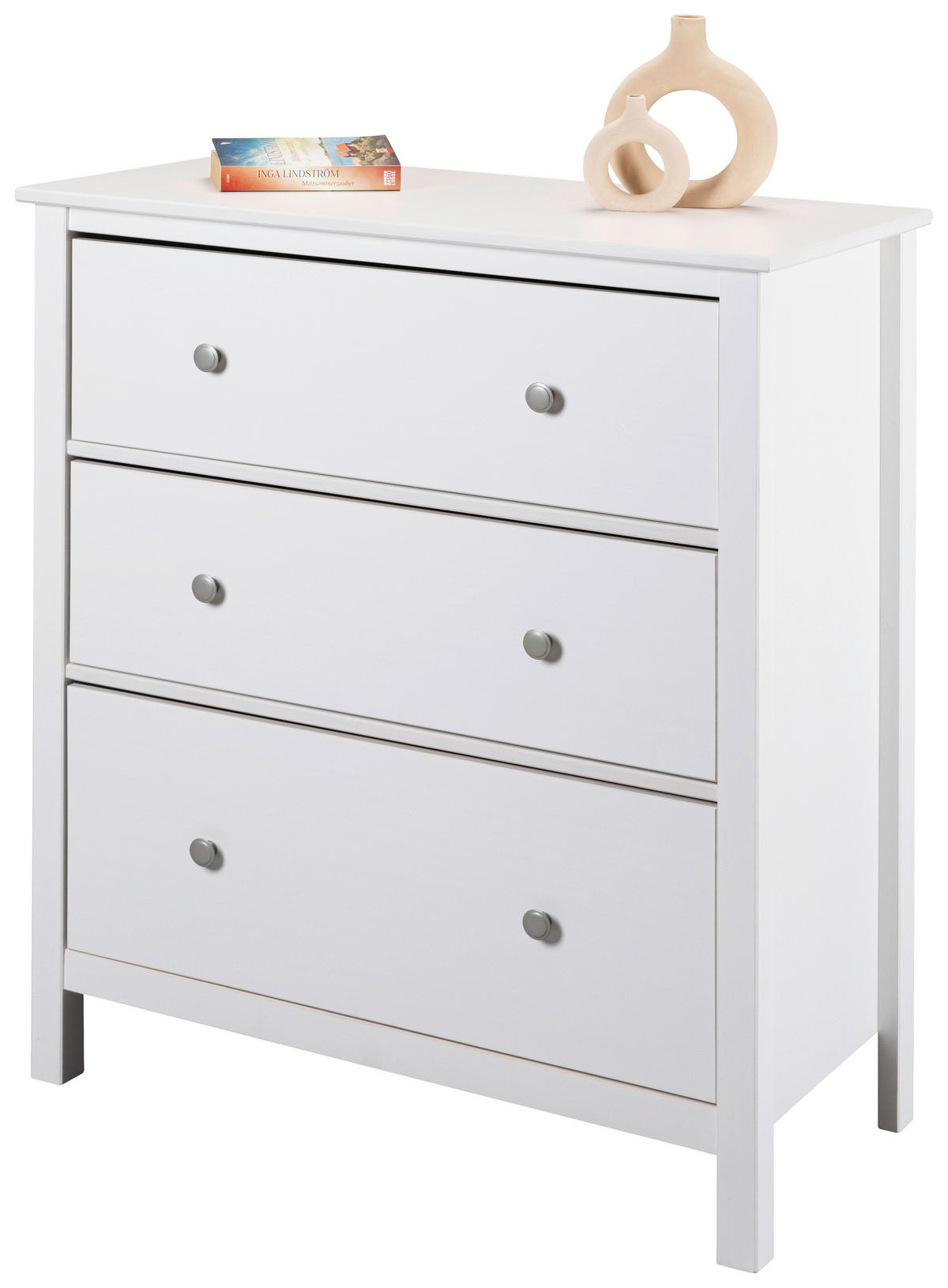 KOMODA   85/96/40 cm   bijela  - bijela/srebrne boje, Design, metal/drvo (85/96/40cm) - Livetastic