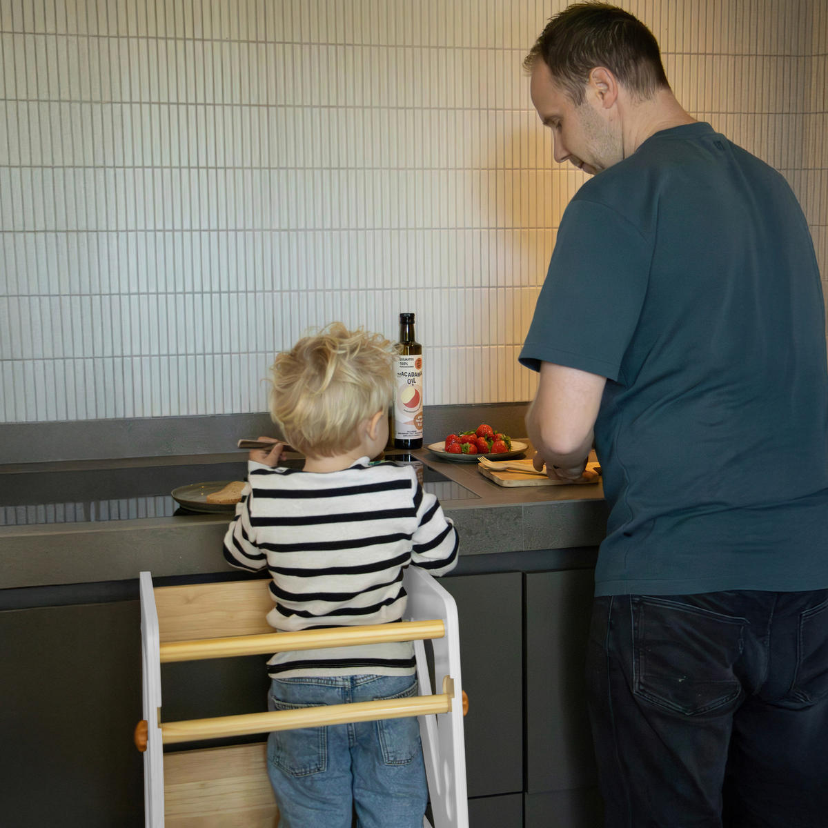 LERNTURM LIV  - Weiß/Kieferfarben, KONVENTIONELL, Holz (44/40/90cm)