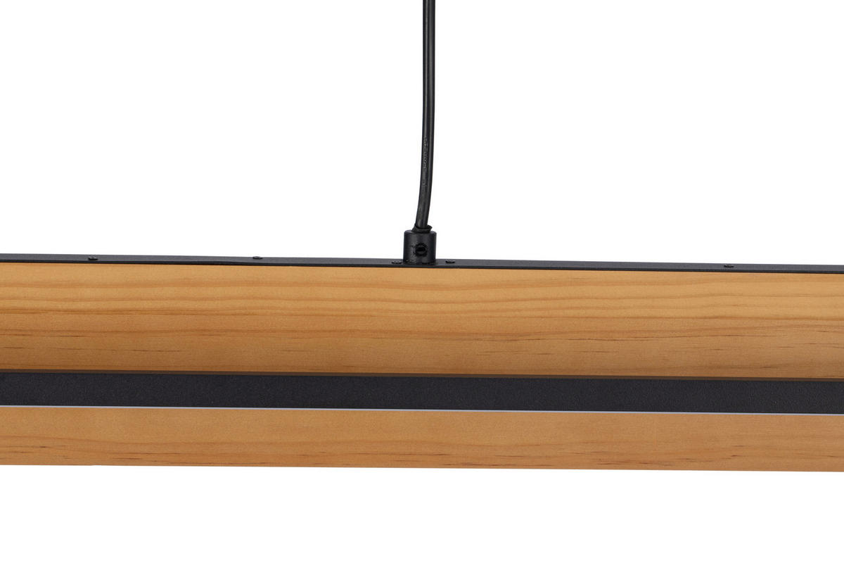 LED-HÄNGELEUCHTE Nunki 114/12/150 cm   - Schwarz/Kieferfarben, Design, Holz/Kunststoff (114/12/150cm) - Novel