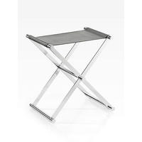 KLAPPHOCKER Lederlook Schwarz, Chromfarben  - Chromfarben/Schwarz, Design, Textil/Metall (34,5/45/45cm) - Joop!