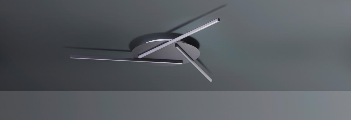 LED-DECKENLEUCHTE Dual  Smart 120/5,5 cm   - Anthrazit, Design, Metall (120/5,5cm) - BOPP