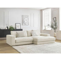 ECKSOFA  LEONARD Beige Cord  - Beige/Schwarz, MODERN, Kunststoff/Textil (274/159cm)