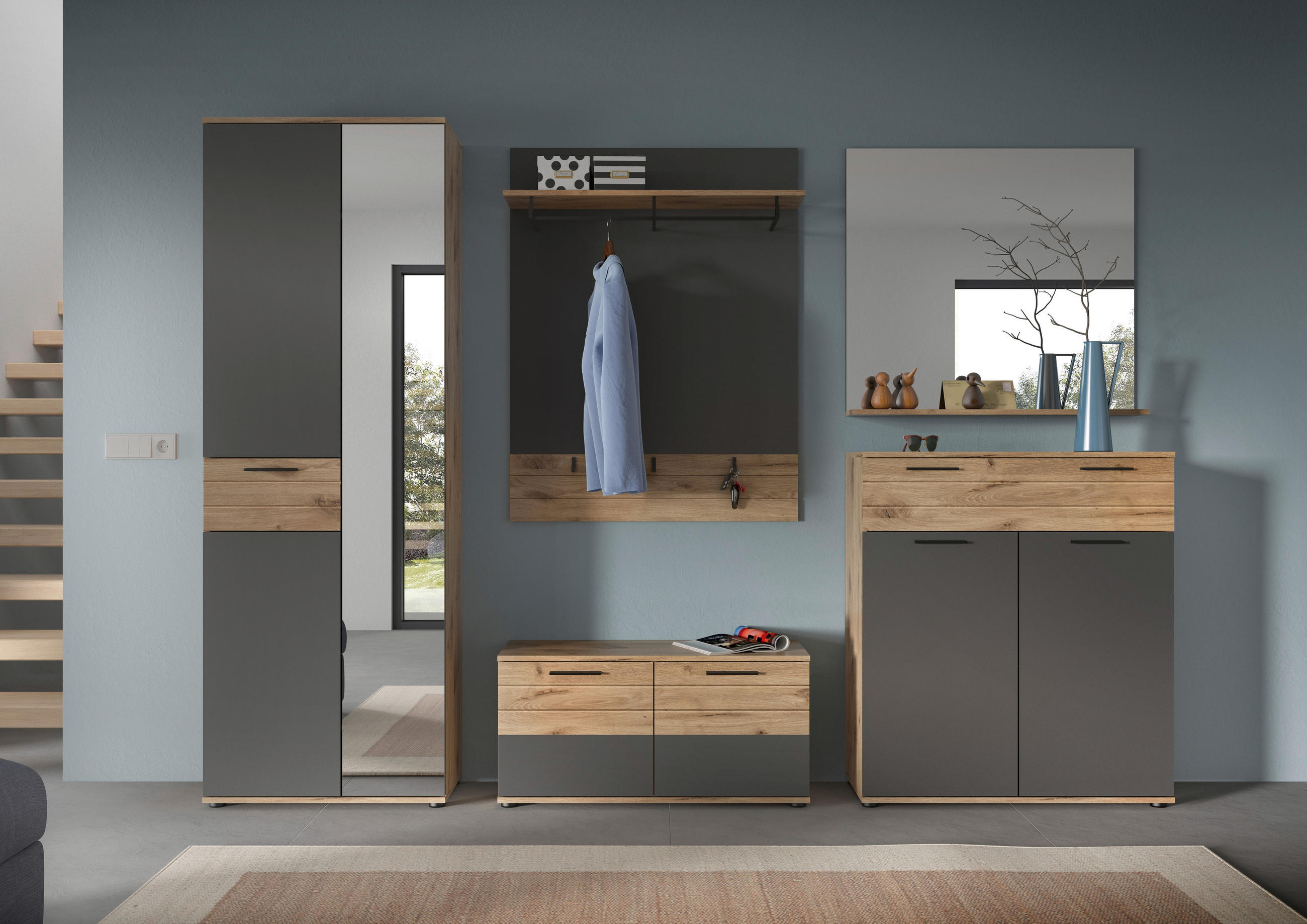 GARDEROBE 5-teilig in 280/200/38 cm - Holzwerkstoff (280/200/38cm) - MID.YOU