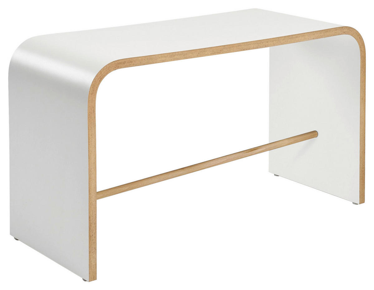 HOCKERBANK 70/40/30 cm Weiß, Buchefarben Buche  - Buchefarben/Weiß, Basics, Holz (70/40/30cm) - Tojo