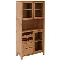 SKÅP MED VITRINDÖRRAR i ek naturfärgad - naturfärgad, Lifestyle, trämaterial/trä (85/180/43cm) - MID.YOU