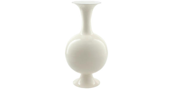 VASE 77 cm  - Weiß Hochglanz, Trend, Metall (39/77cm) - Ambia Home