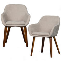 ARMLEHNSTUHL-SET 2 Stück  Webstoff  - Sandfarben/Braun, MODERN, Textil/Metall (58/80/58cm) - Livetastic