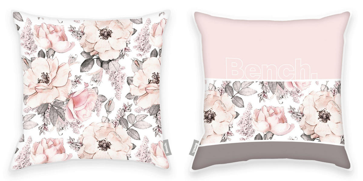 KISSENHÜLLE 50/50 cm  - Rosa/Weiß, KONVENTIONELL, Textil (50/50cm) - Bench
