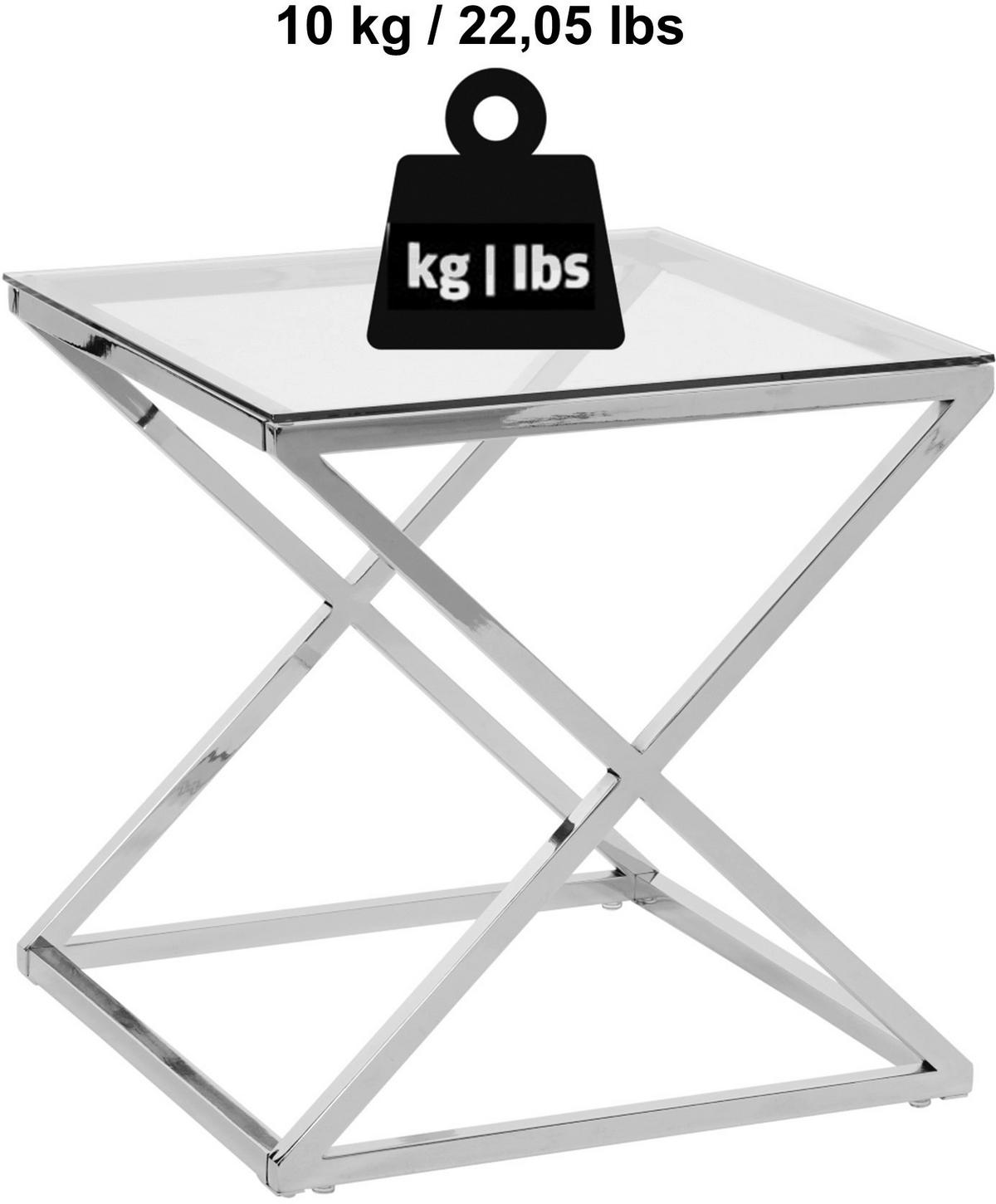 BEISTELLTISCH 50/50/50 cm Klar, Goldfarben  - Klar/Goldfarben, MODERN, Glas/Metall (50/50/50cm) - Livetastic
