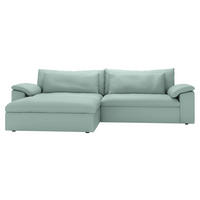 ECKSOFA  Chenille Mintgrün  - Schwarz/Mintgrün, Modern, Kunststoff/Textil (198/306cm) - Carryhome