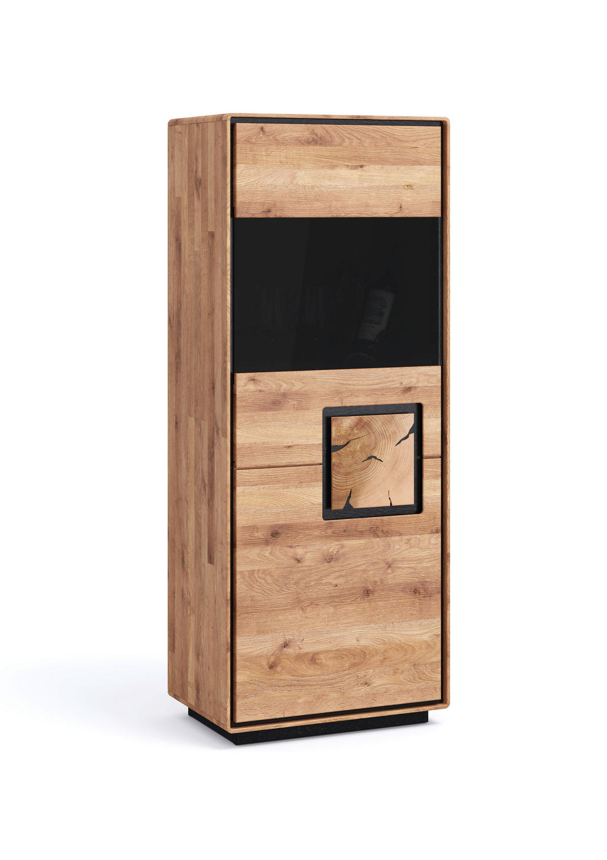 HIGHBOARD  60/152/40 cm  - Wildeiche/Schwarz, Basics, Holz (60/152/40cm) - Livetastic