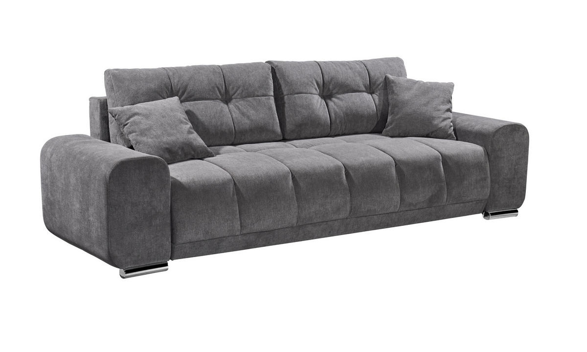 3-SITZER-SOFA Mikrovelours Graubraun  - Graubraun/Braun, MODERN, Textil (260/95/90cm) - MID.YOU