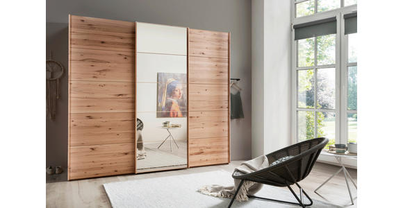 SCHWEBETÜRENSCHRANK 250/236/67 cm 3-türig Buchefarben - Buchefarben, Natur, Glas/Holz (250/236/67cm) - Linea Natura