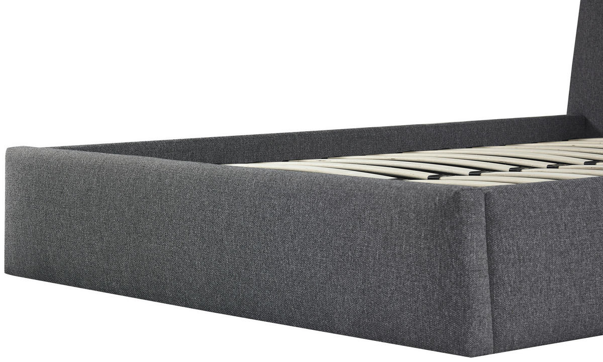 POLSTERBETT Lattenrost, Bettkasten Grau 180/200 cm  - Schwarz/Naturfarben, MODERN, Holz/Kunststoff (180/200cm) - Livetastic