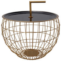 BEISTELLTISCH Metall  - Goldfarben/Schwarz, Design, Metall (49,5/37cm) - Kayoom