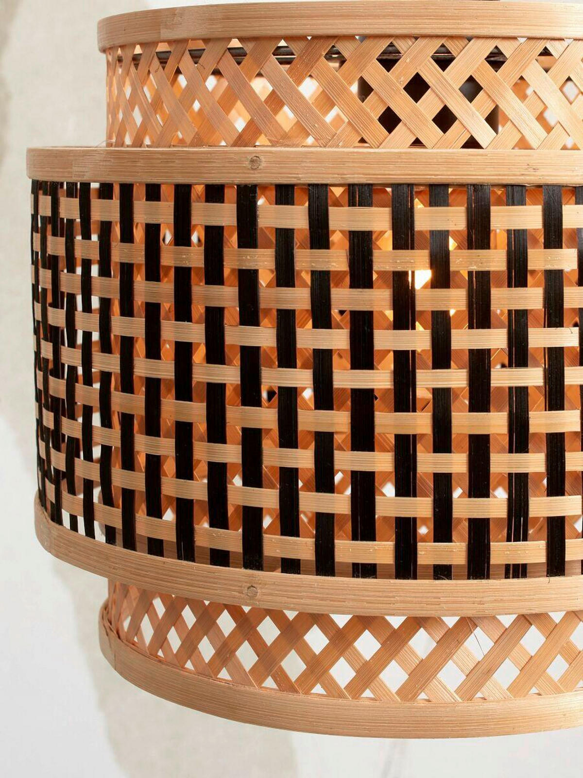 DECKENLEUCHTE GOOD&MOJO  25/20 cm  - Schwarz/Naturfarben, Trend, Holz (25/20cm) - Good & Mojo