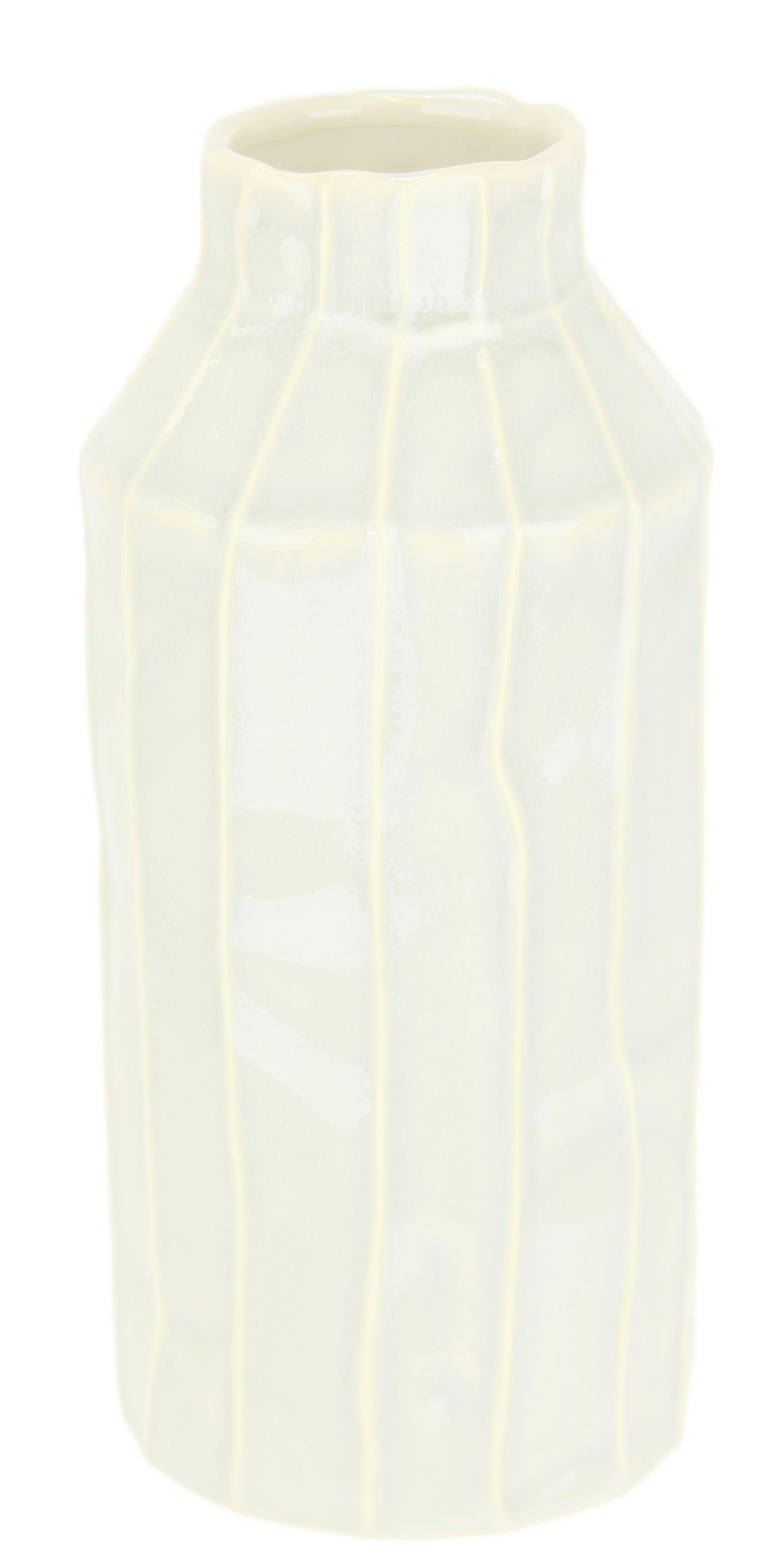 VASE  - Weiß, Basics, Keramik (9/21/9cm)