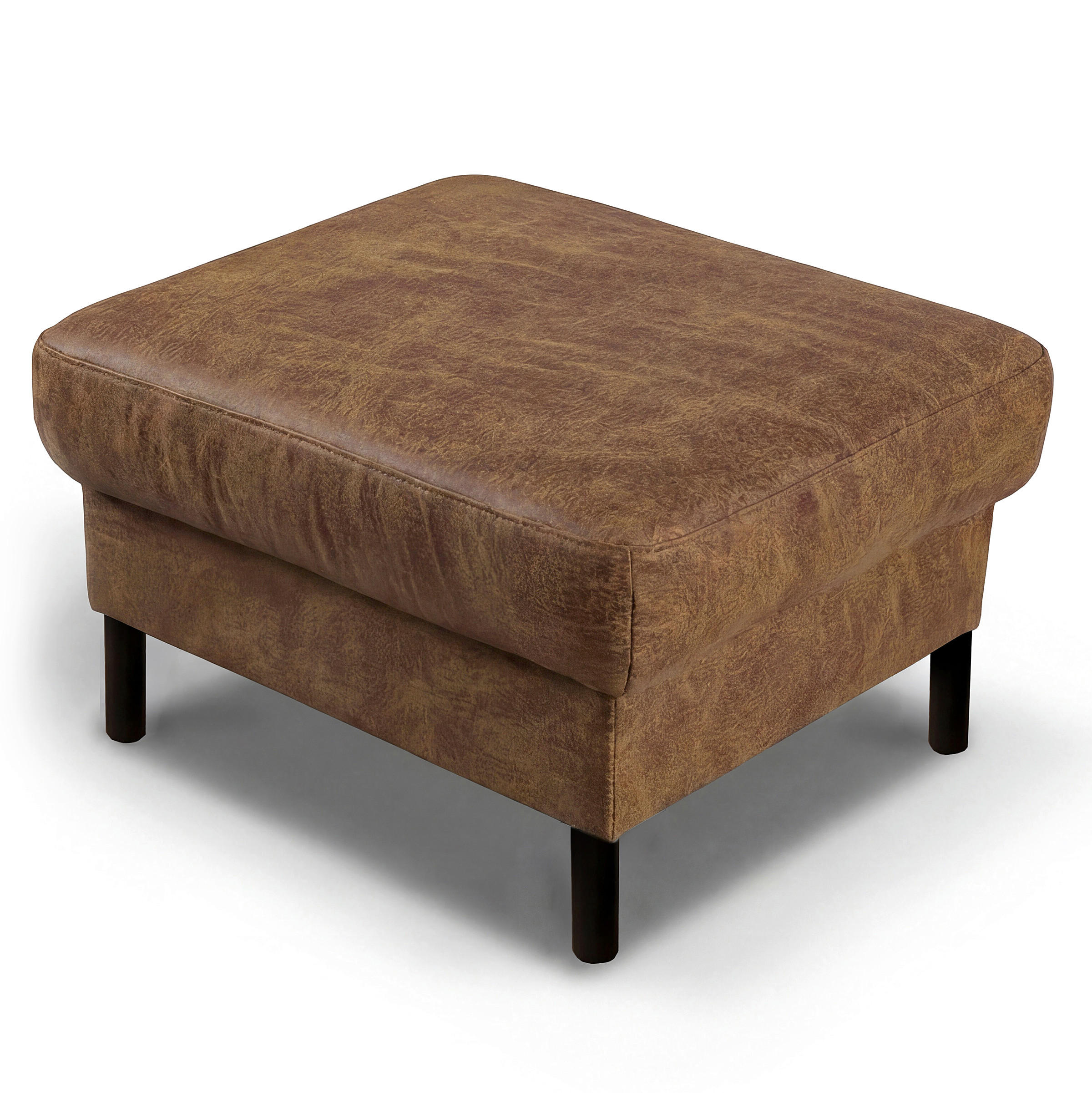 HOCKER Textil, Leder Braun  - Braun, Design, Leder/Textil (70/48/60cm) - Livetastic