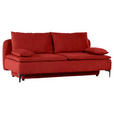 SCHLAFSOFA in Flachgewebe Bordeaux  - Bordeaux/Schwarz, Design, Textil/Metall (203/75/100cm) - Carryhome