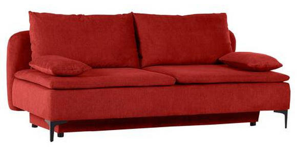 SCHLAFSOFA in Flachgewebe Bordeaux  - Bordeaux/Schwarz, Design, Textil/Metall (203/75/100cm) - Carryhome