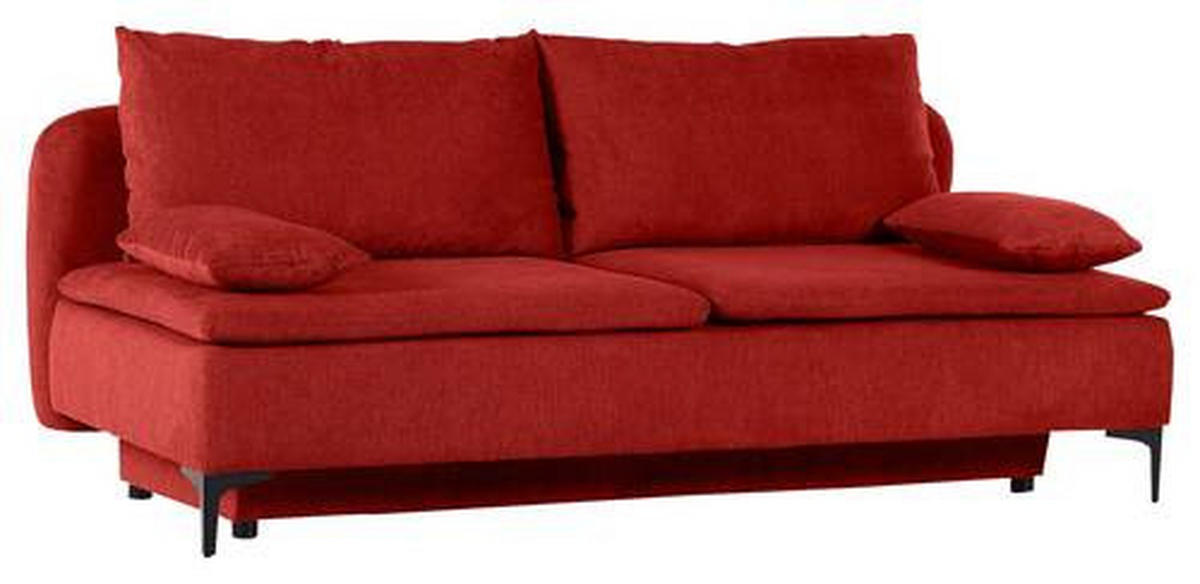 BÄDDSOFFA i flatväv bordeaux  - bordeaux/svart, Design, metall/textil (203/75/100cm) - MID.YOU