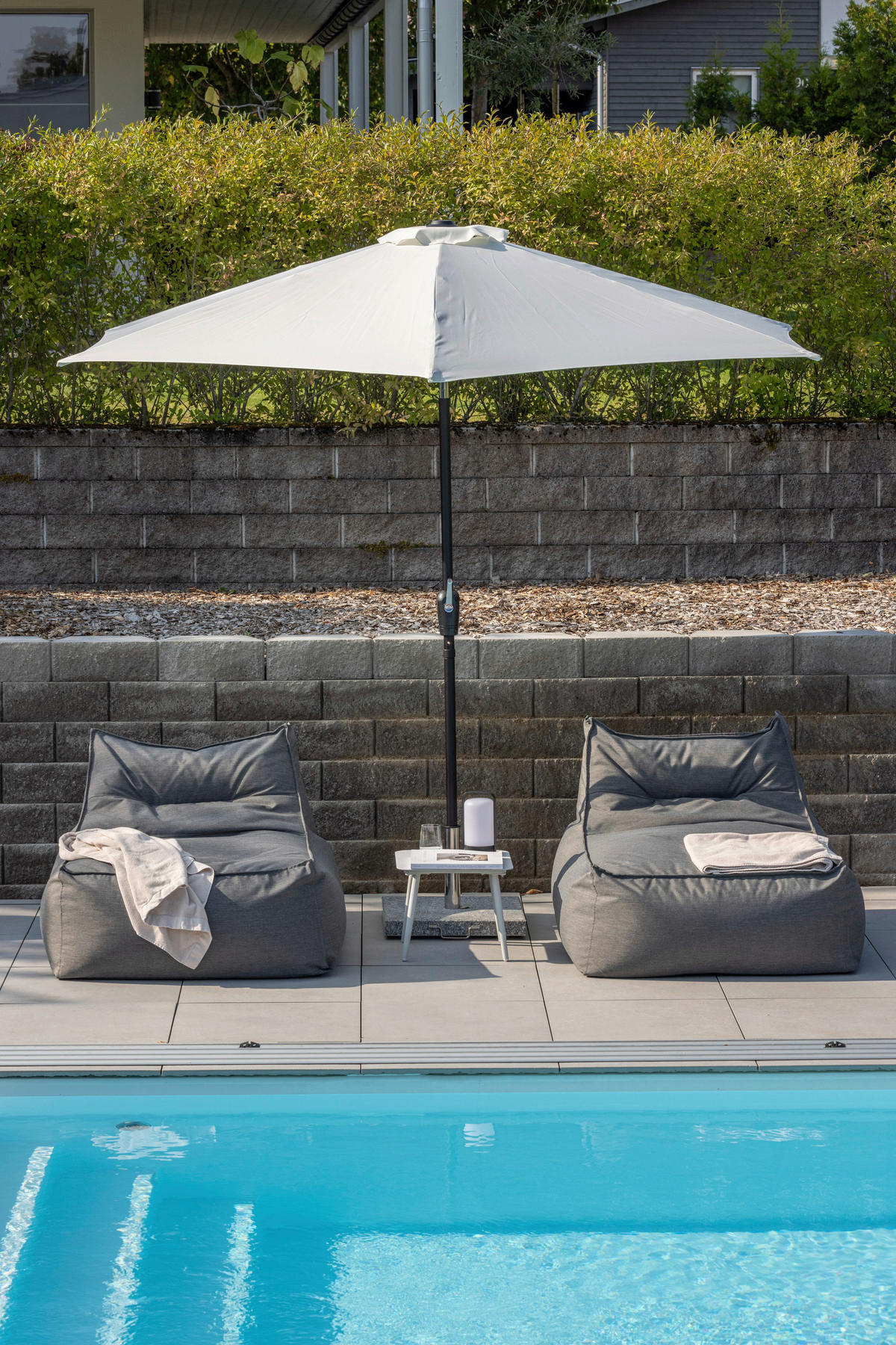 SONNENSCHIRM 300 cm  - Ecru/Grau, KONVENTIONELL, Textil/Metall (300/300cm) - Gardenson