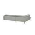 ECKSOFA in Chenille Alabasterfarben  205/280 cm  - Alabasterfarben/Schwarz, Design, Textil/Metall (205/280cm) - Xora