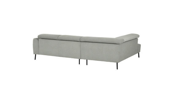 ECKSOFA in Chenille Alabasterfarben 205/280 cm - Alabasterfarben/Schwarz, Design, Textil/Metall (205/280cm) - Xora