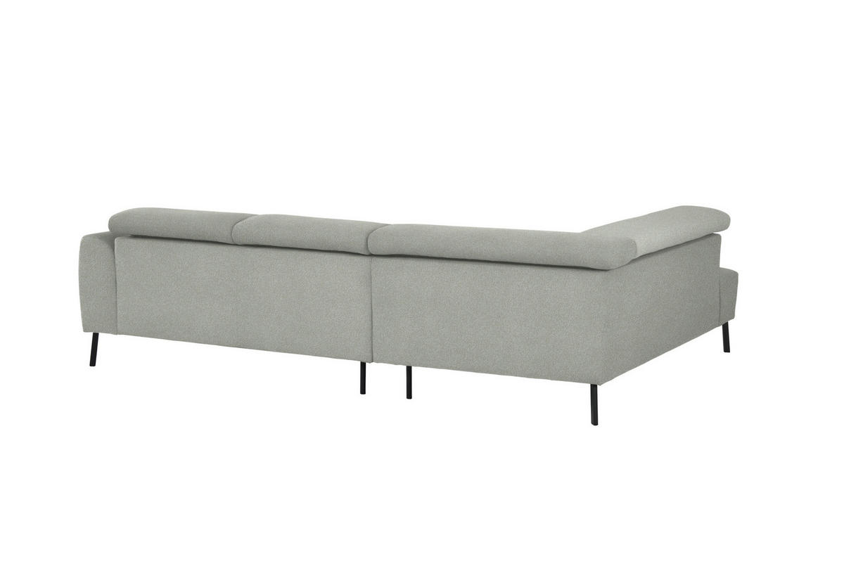 ECKSOFA in Chenille Alabasterfarben  205/280 cm  - Alabasterfarben/Schwarz, Design, Textil/Metall (205/280cm) - Xora