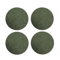 GLASUNDERLÄGG SET 4 delar 10 cm - grön, Basics, textil (10cm)