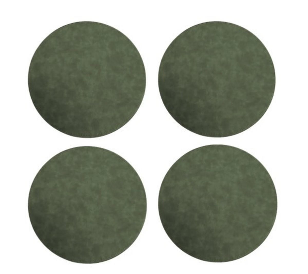 GLASUNDERLÄGG SET 4 delar 10 cm - grön, Basics, textil (10cm)