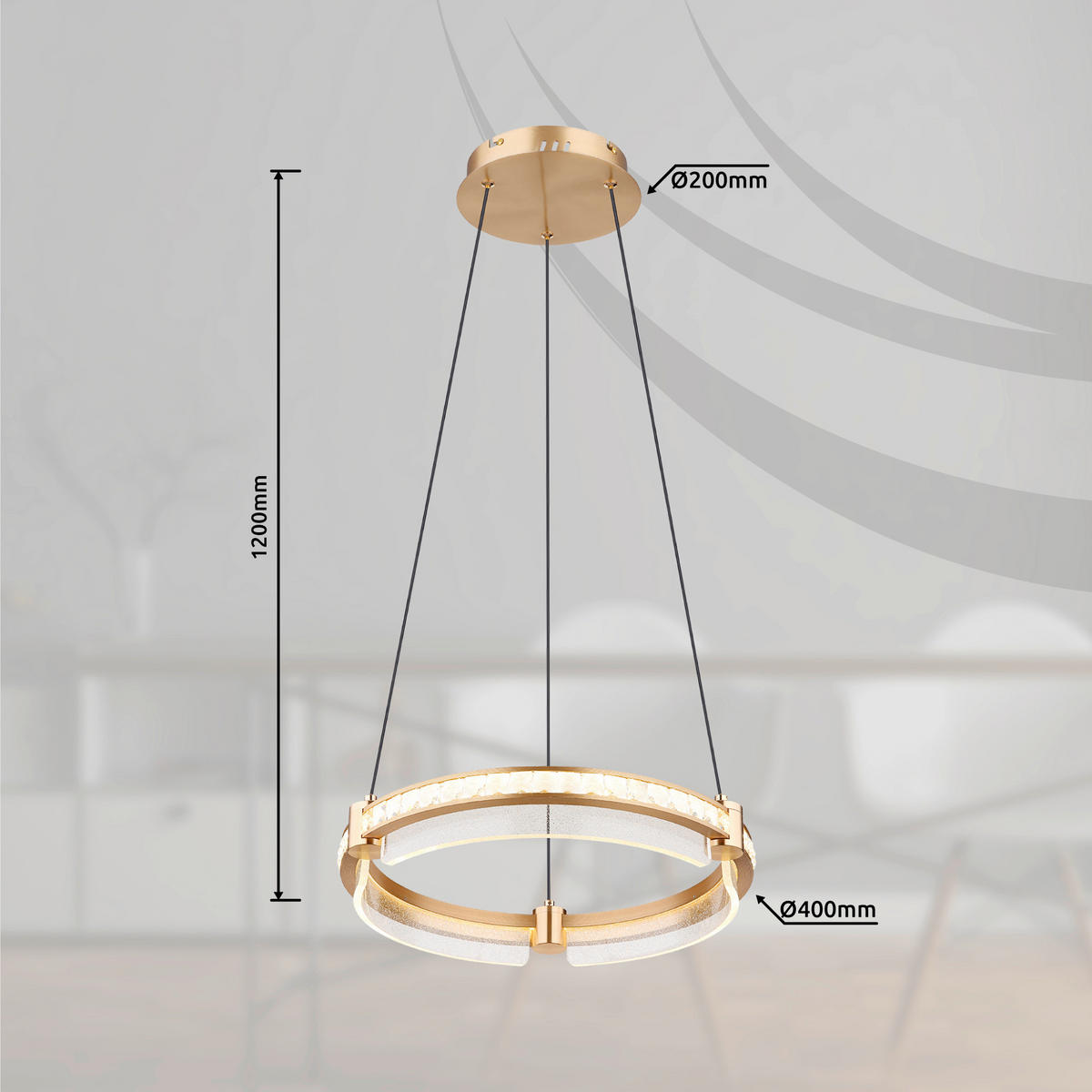 ZÁVĚSNÉ LED SVÍTIDLO, 40/120 cm  - černá/čiré, Design, kov/plast (40/120cm) - Globo