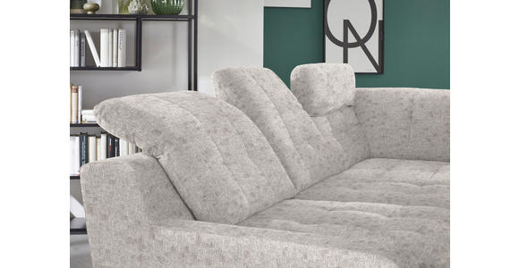 ECKSOFA in Chenille Greige  - Greige/Schwarz, KONVENTIONELL, Textil/Metall (281/200cm) - Carryhome