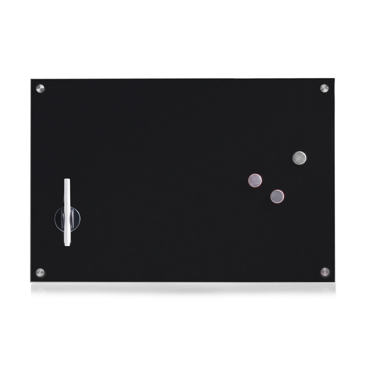 MEMOBOARD 60/40/1,6 cm  - Silberfarben/Schwarz, Basics, Glas/Metall (60/40/1,6cm) - Zeller Present