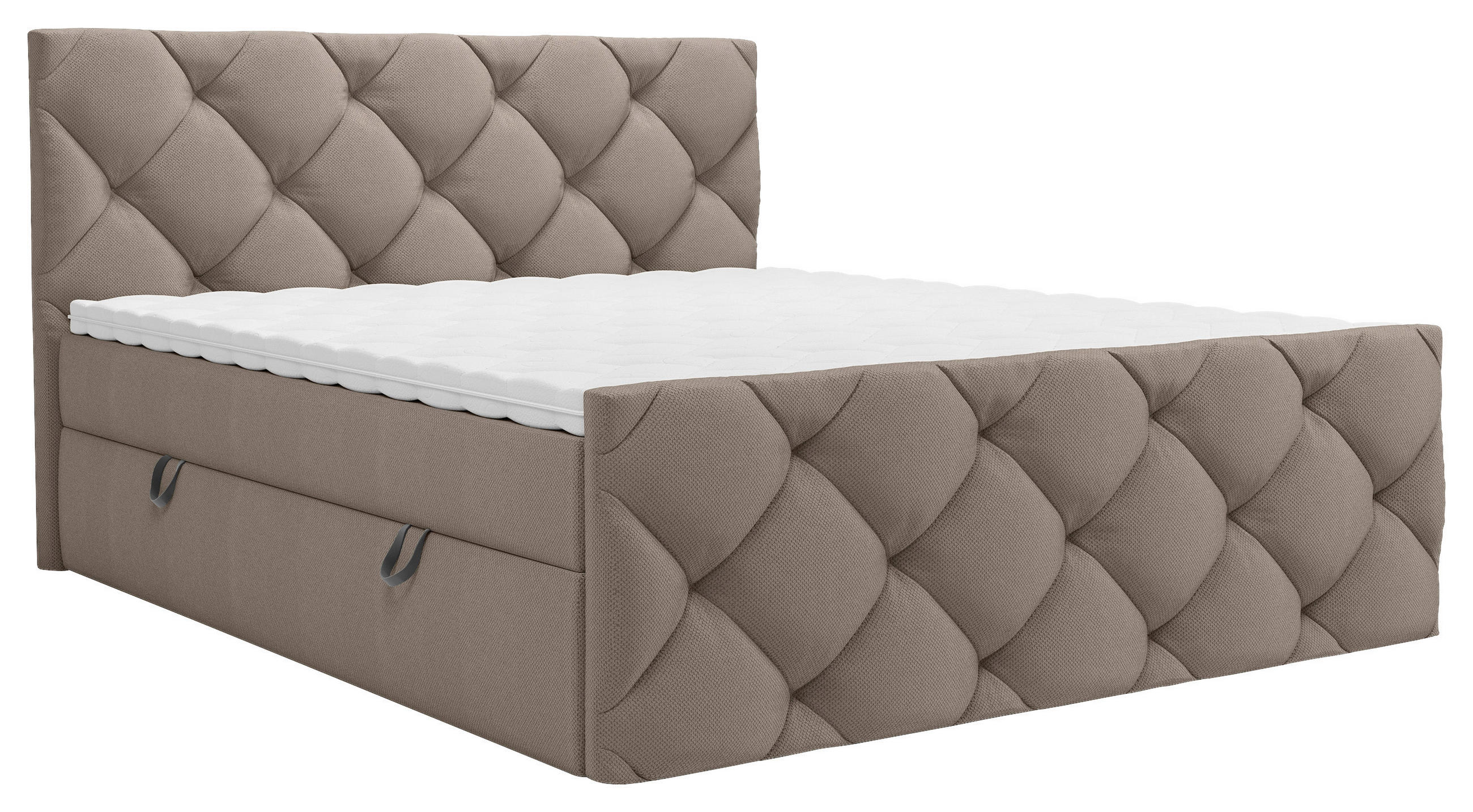 AMERICKÁ POSTEĽ, 180/200 cm, svetlohnedá - svetlohnedá/čierna, Konventionell, textil/plast (180/200cm) - Carryhome