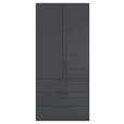 DREHTÜRENSCHRANK 101/223/61 cm,  in Graphitfarben, 2-türig  - Graphitfarben, Basics, Glas/Holzwerkstoff (101/223/61cm) - Novel