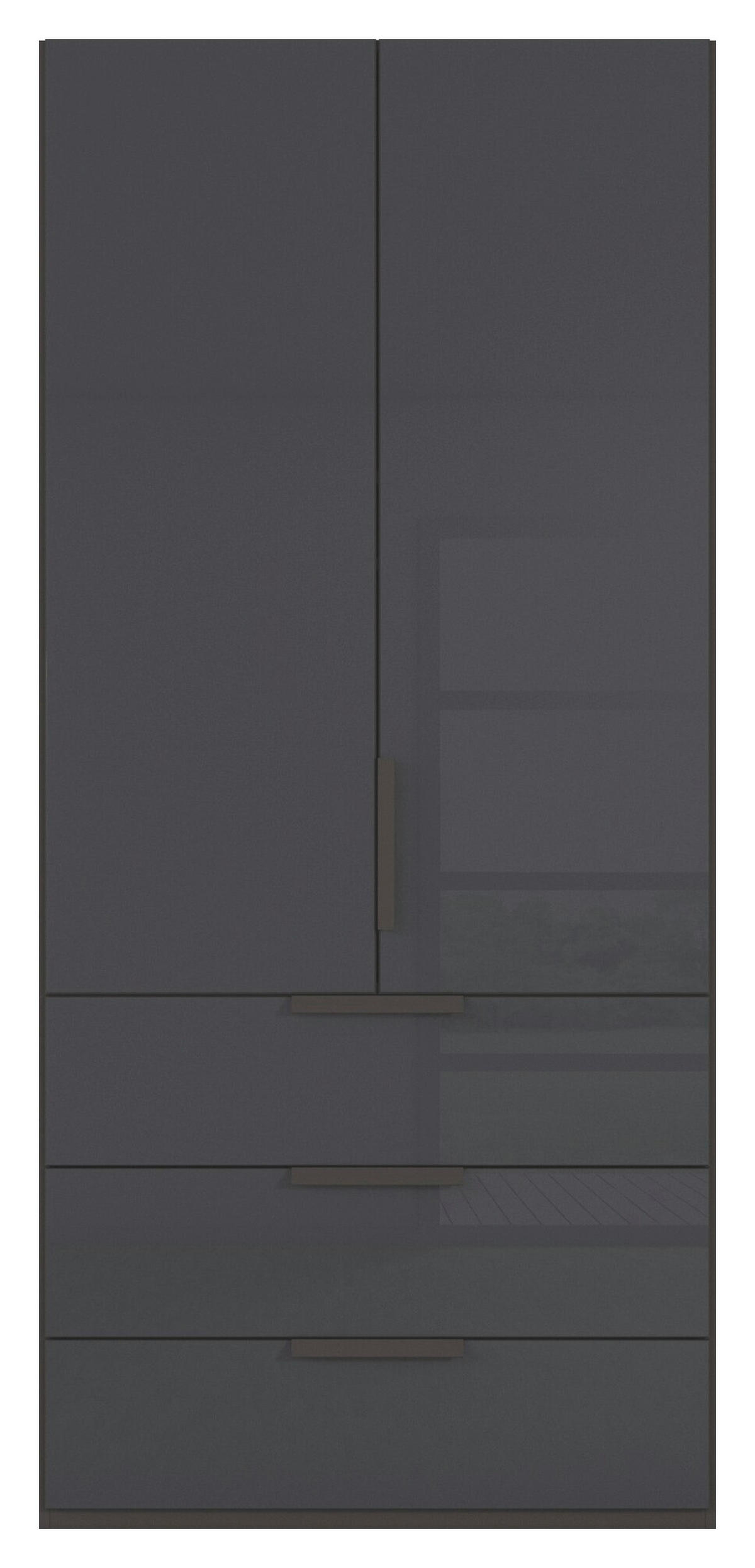 DREHTÜRENSCHRANK 101/223/61 cm,  in Graphitfarben, 2-türig  - Graphitfarben, Basics, Glas/Holzwerkstoff (101/223/61cm) - Novel