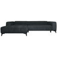 ECKSOFA  in Chenille Dunkelgrau  222/279 cm  - Dunkelgrau/Schwarz, KONVENTIONELL, Kunststoff/Textil (222/279cm) - Hom`in