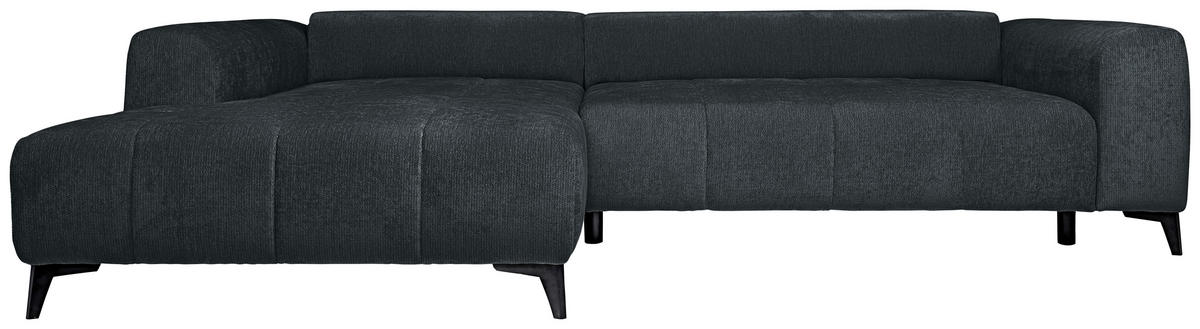 HÖRNSOFFA i chenille mörkgrå  - mörkgrå/svart, Klassisk, textil/plast (222/279cm) - MID.YOU