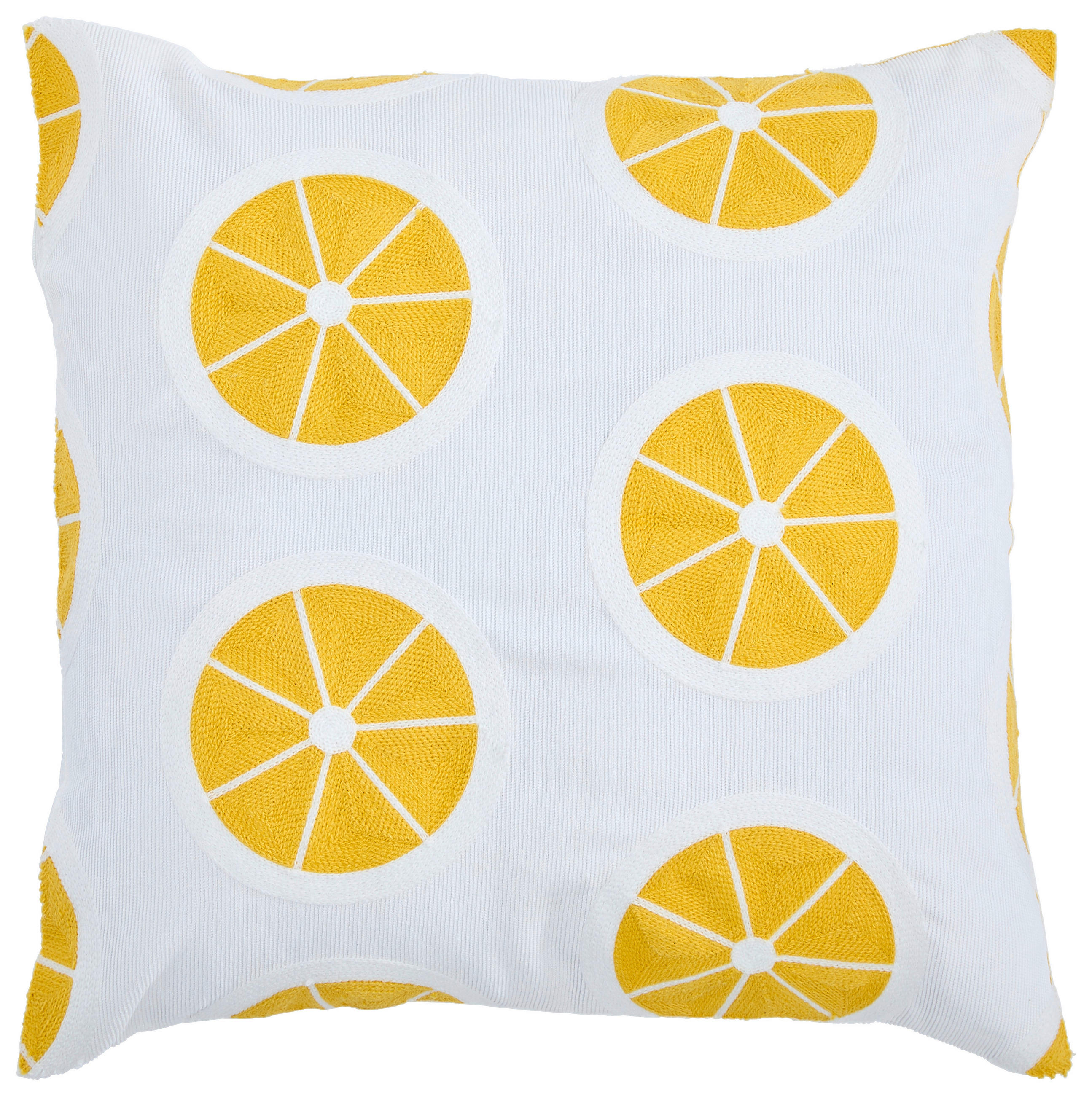 KISSENHÜLLE LEMON SLICE 45/45 cm  - Gelb/Weiß, Design, Textil (45/45cm) - Esposa