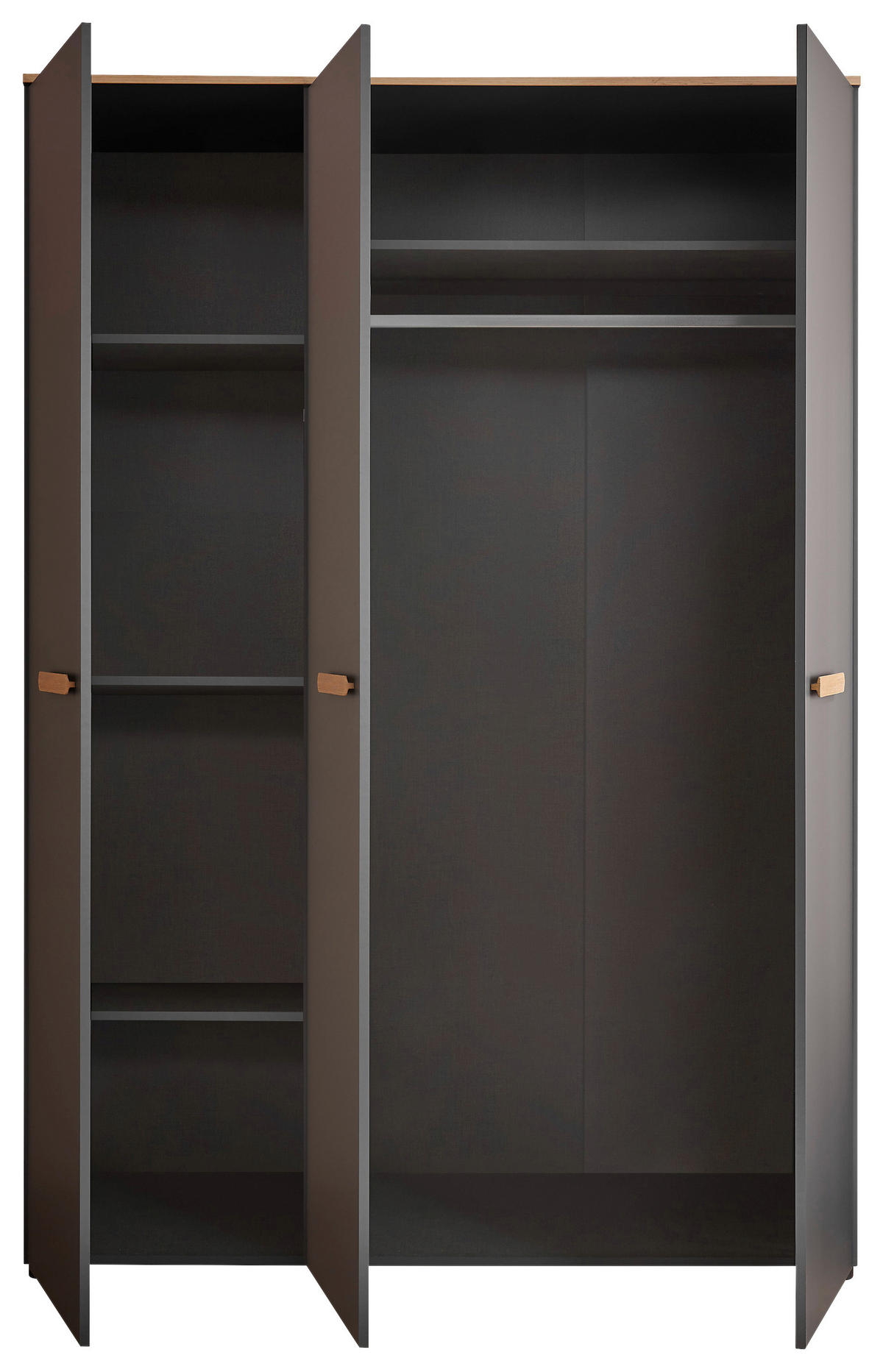 BABYKLEIDERSCHRANK  - Graphitfarben/Eiche Artisan, Basics, Holzwerkstoff/Kunststoff (135/195/60cm) - My Baby Lou