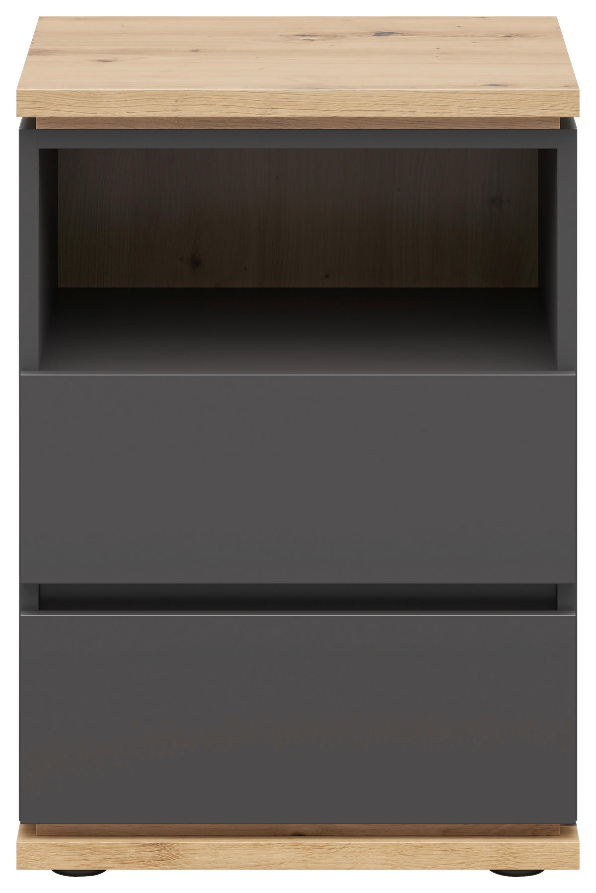 NACHTTISCH 45/63/42 cm  in Graphitfarben, Weiss  - Weiss/Schwarz, Modern, Holzwerkstoff (45/63/42cm) - Xora