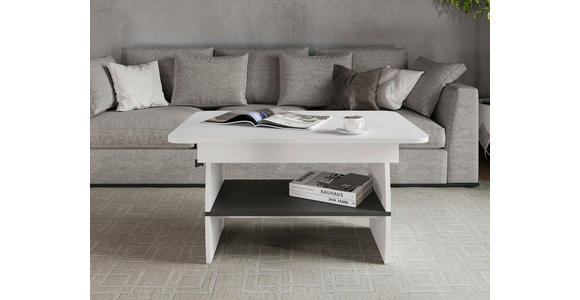 COUCHTISCH 95-125/60/51,5-61,5 cm Weiß  - Weiß, KONVENTIONELL, Holzwerkstoff (95-125/60/51,5-61,5cm) - Xora