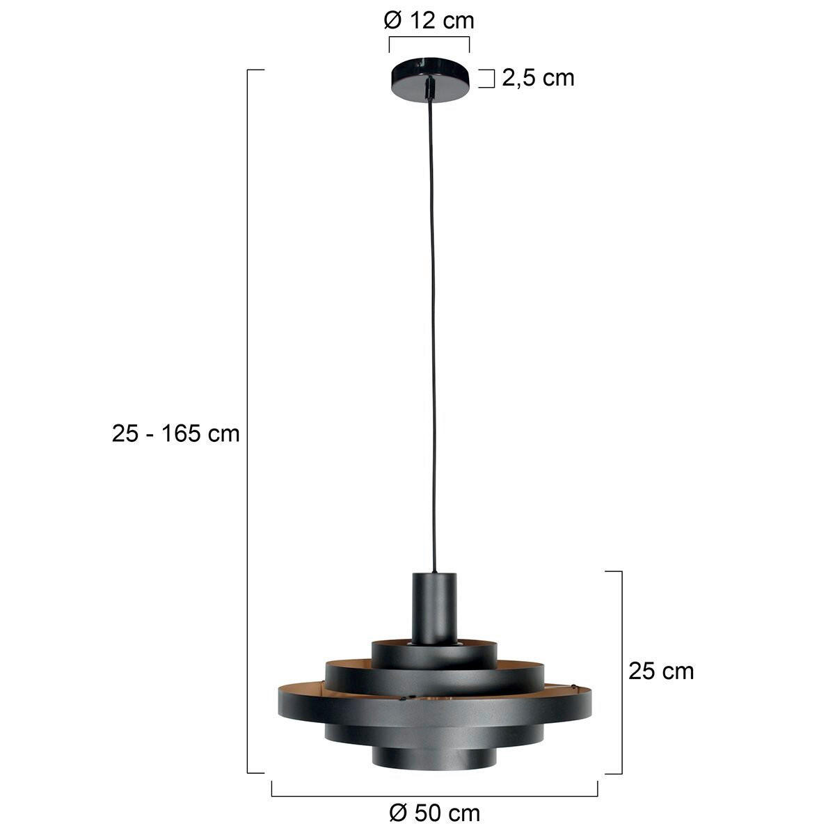 HÄNGELEUCHTE  50/160/50 cm   - Schwarz, Trend, Metall (50/160/50cm)