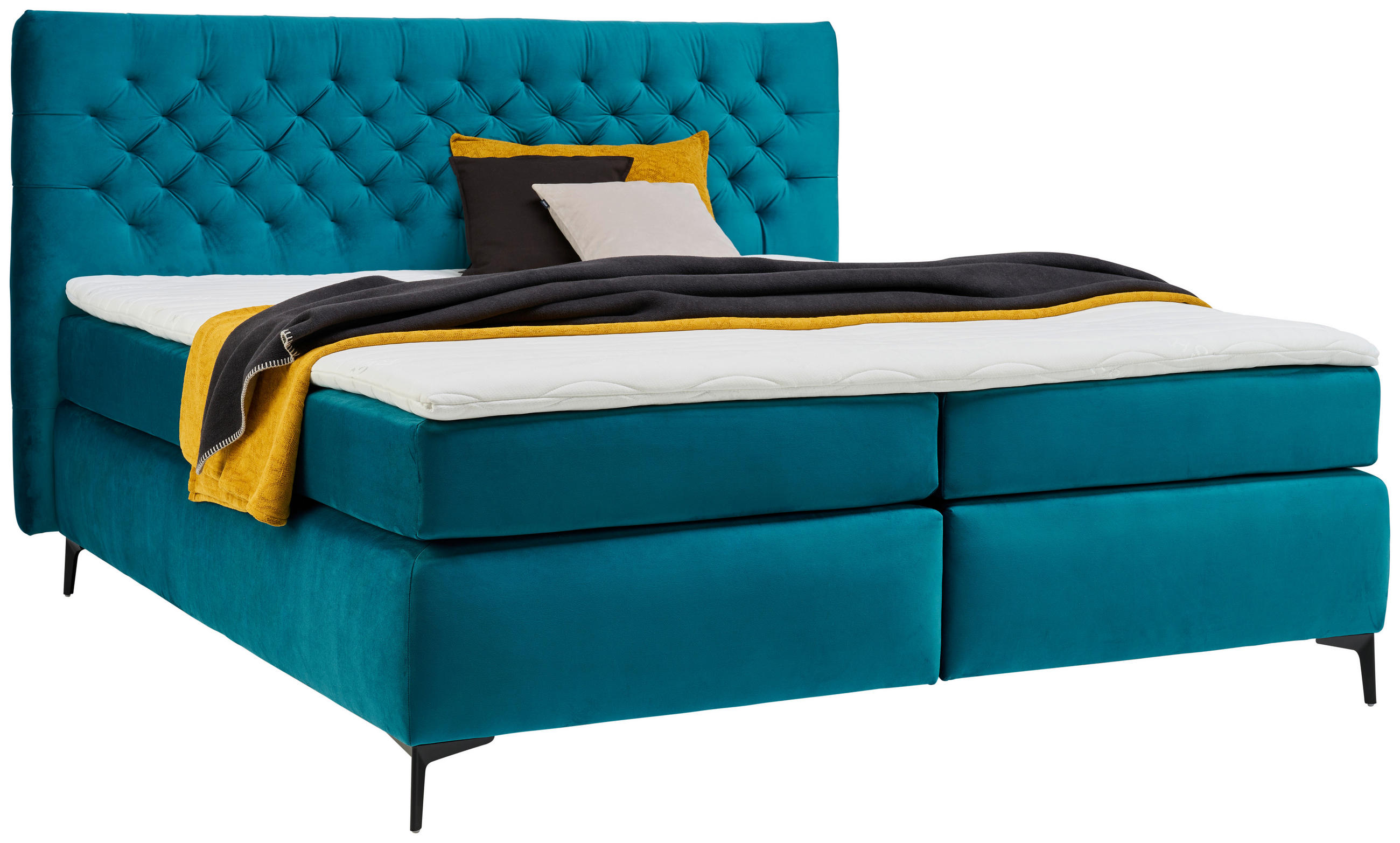 Esposa POSTEL BOXSPRING, 180/200 cm, tyrkysová