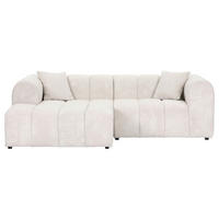 ECKSOFA Naturfarben Cord Zierkissen, Rücken echt  - Schwarz/Naturfarben, KONVENTIONELL, Kunststoff/Textil (162/250cm) - Carryhome