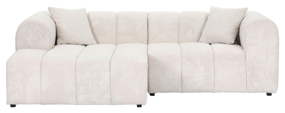 ECKSOFA Naturfarben Cord Zierkissen, Rücken echt  - Schwarz/Naturfarben, KONVENTIONELL, Kunststoff/Textil (162/250cm) - Carryhome